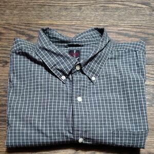 Chaps Men's Black and White Plaid Shirt